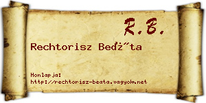 Rechtorisz Beáta névjegykártya